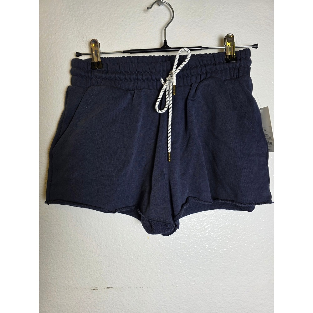 Parke Target Navy Blue French Terry Sweat Shorts Raw Hem XS PCD007M